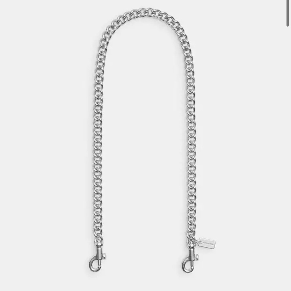 NWT Coach chain shoulder strap silver